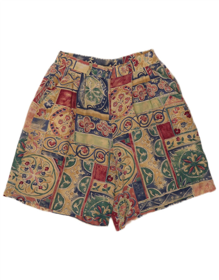 Vintage Kvinders Pegged Chino Shorts W28 Medium Flerfarvet Patchwork Silke