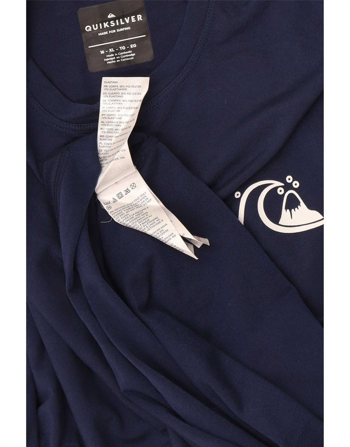 Quiksilver Boys T-Shirt Top 15-16 år XL Marineblå Polyester