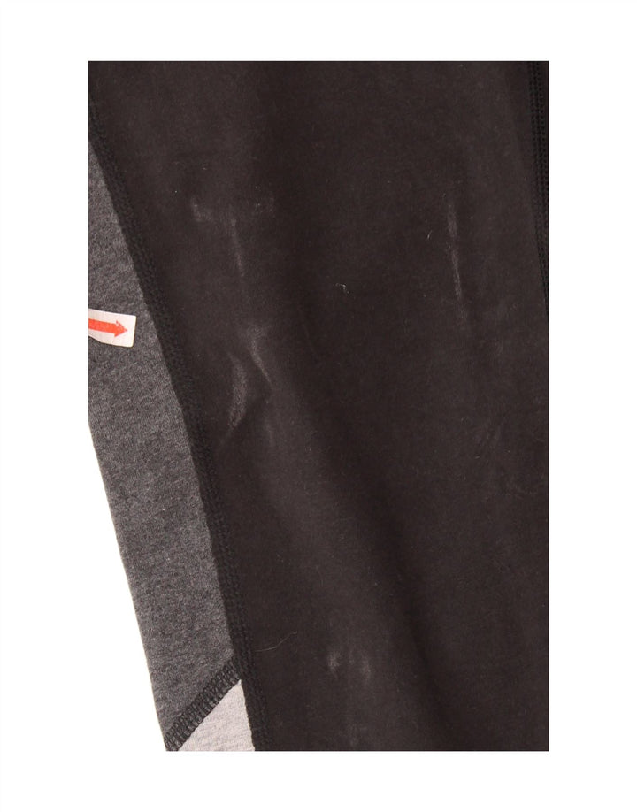 REEBOK Womens Leggings UK 10 Small Black Colourblock Bomuld