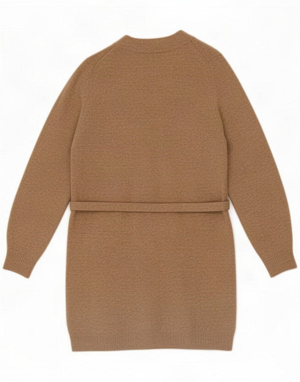 Marks & Spencer Womens Longline Cardigan Sweater UK 10 Small Beige