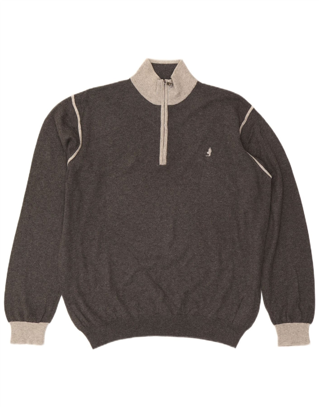 MARLBORO CLASSICS Sweater med lynlås til mænd 2XL grå bomuld