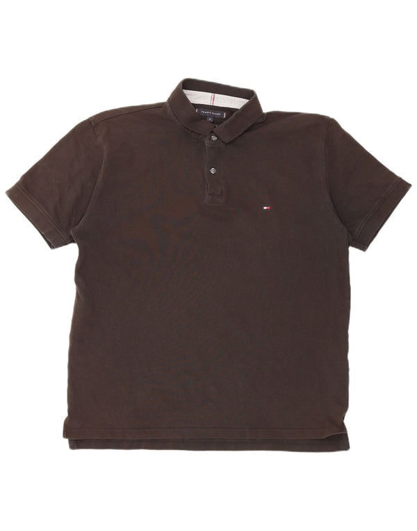 Tommy Hilfiger Herre Regular Fit Polo Shirt XL Sort Bomuld