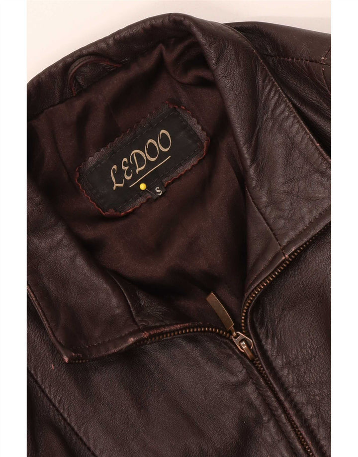 Vintage læderjakke til kvinder UK 10 Small Brown