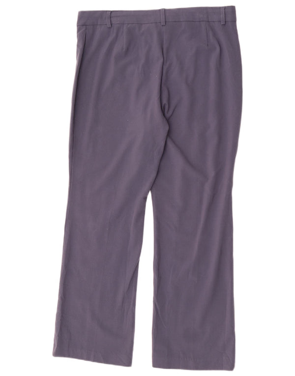 Marks & Spencer Womens Casual Trousers UK 14 Large W32 L28 Navy Blue