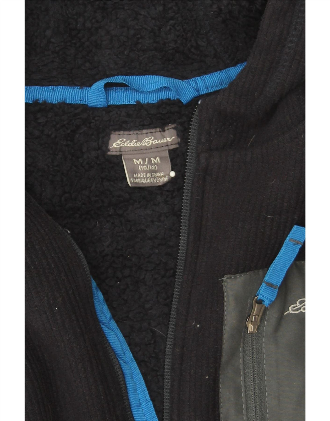 EDDIE BAUER Girls Hooded Fleece Jacket 10-11 Years Medium Navy Blue Vintage Eddie Bauer and Second-Hand Eddie Bauer from Messina Hembry 