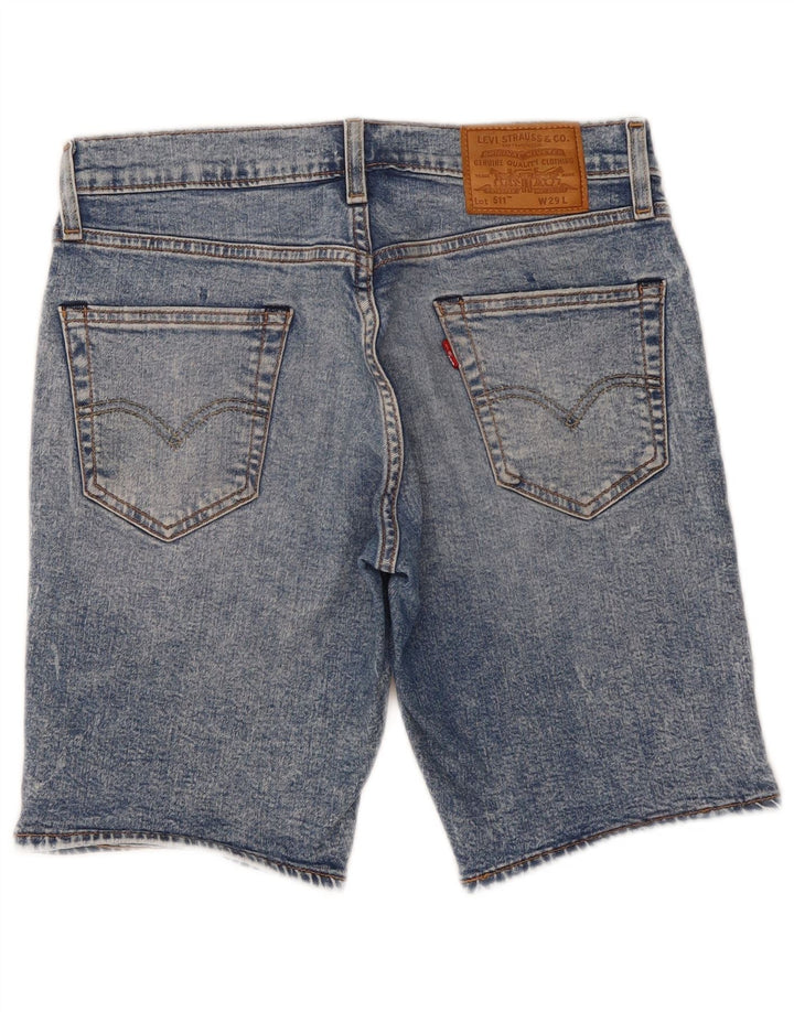LEVI'S Mens 511 Slim Fit Denim Shorts W29 Small Blue Cotton