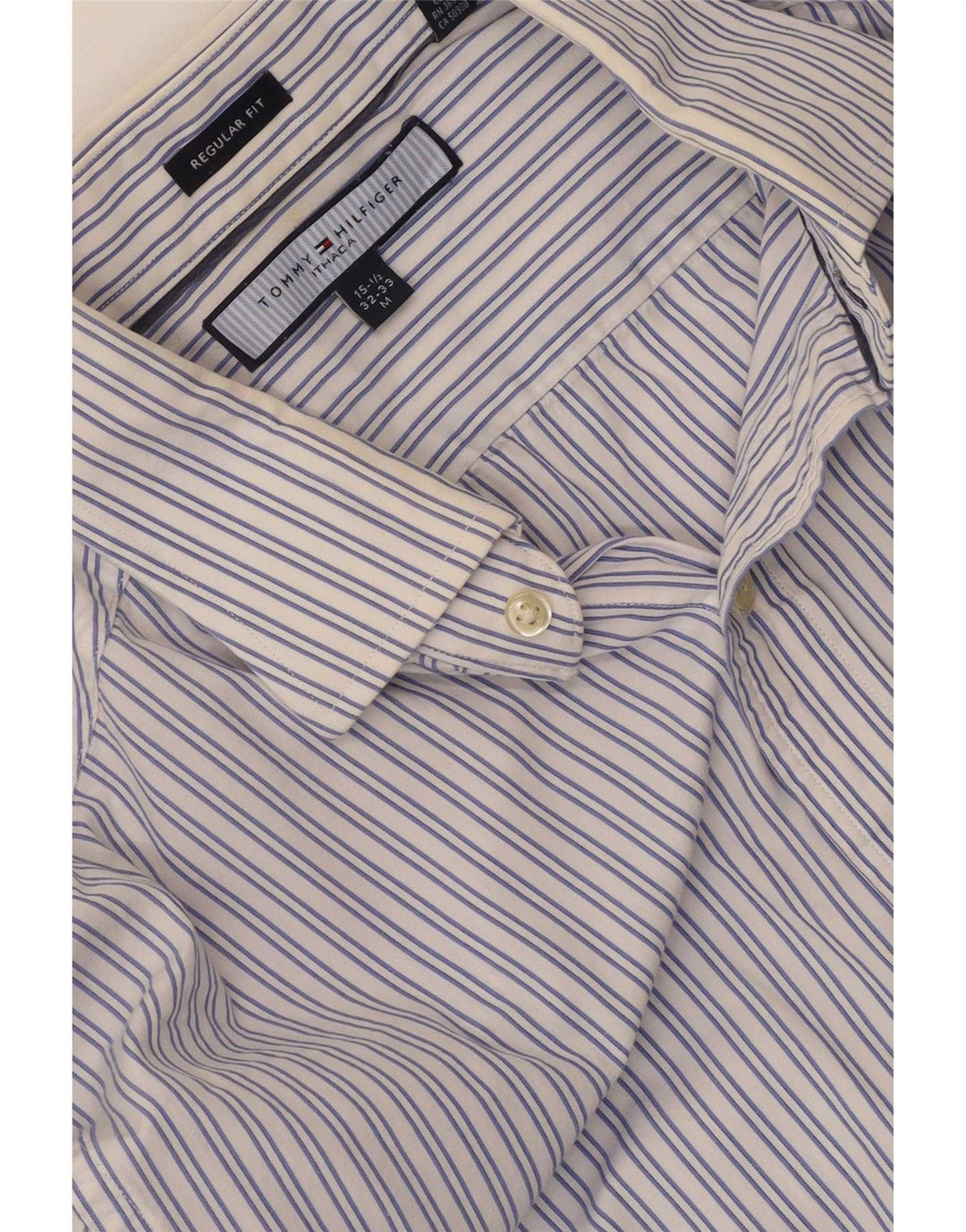 Tommy Hilfiger Herre Regular Fit skjorte Medium blå stribet bomuld