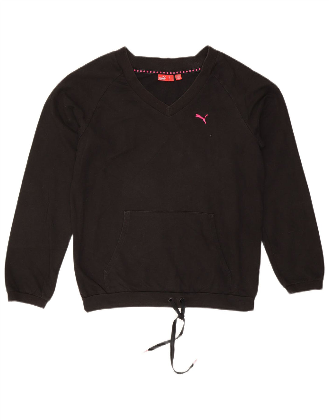Puma Dame Oversized Sweatshirt Jumper UK 10 Small Black Bomuld