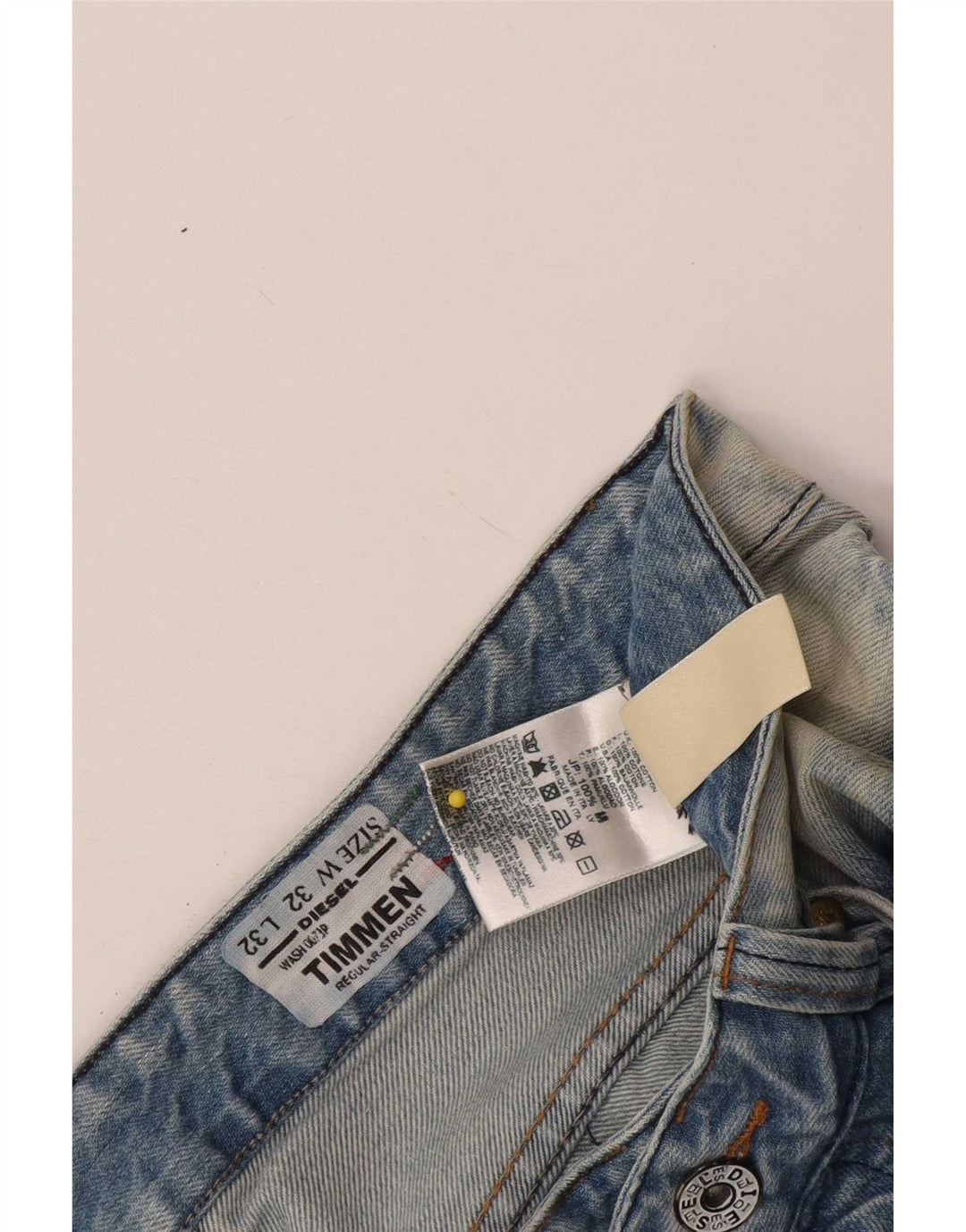 Diesel Herre Timmen Distressed Regular Straight Jeans W32 L32 Blå Bomuld