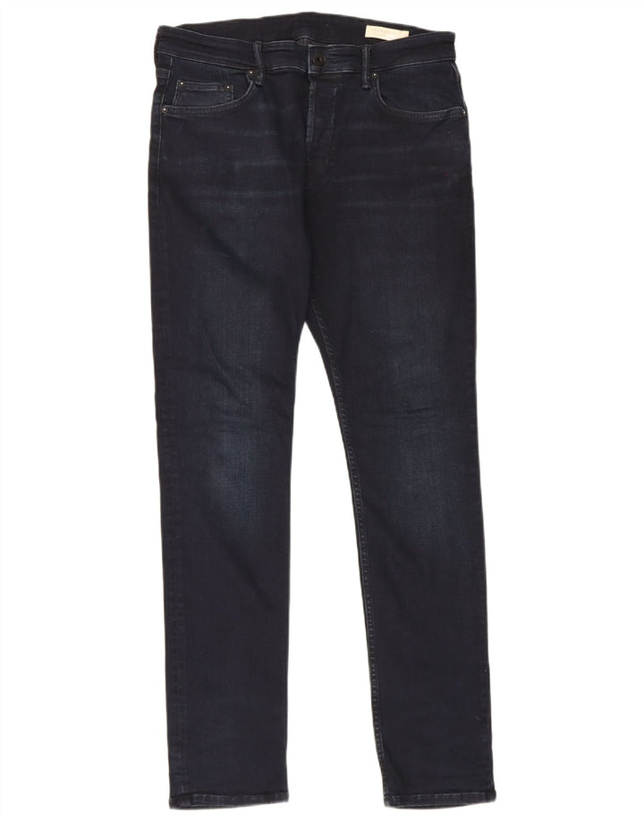 All Saints Herre Cigarette Slim Jeans W32 L32 Marineblå Bomuld
