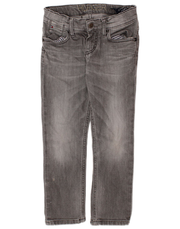 TOMMY HILFIGER Lige jeans til drenge 3-4 år W22 L18 Grå bomuld