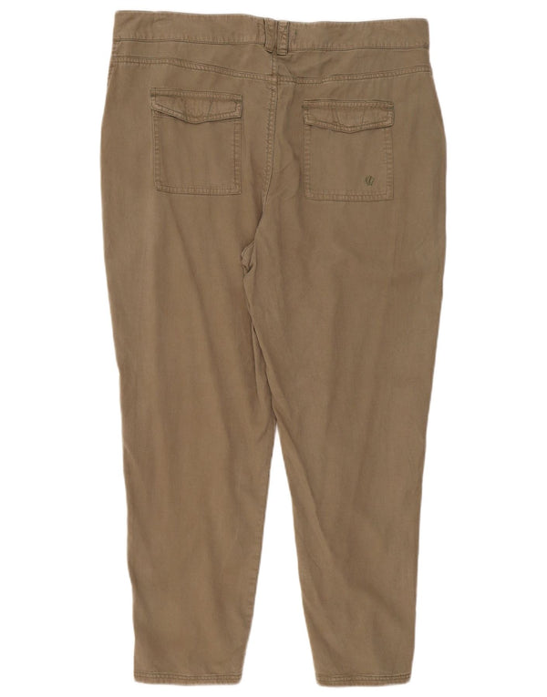 Fat Face Kvinders Højtaljede Cropped Trousers UK 16 Large W36 L26 Khaki