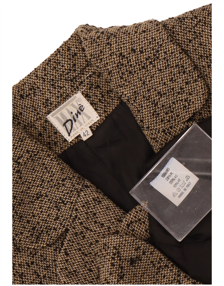 Max Dine Dame 4-knaps blazerjakke IT 42 Medium Brun Flecked Acryl
