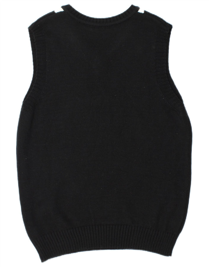 Vintage Herrevest Tank Top Stor Sort Argyle/Diamant Akryl