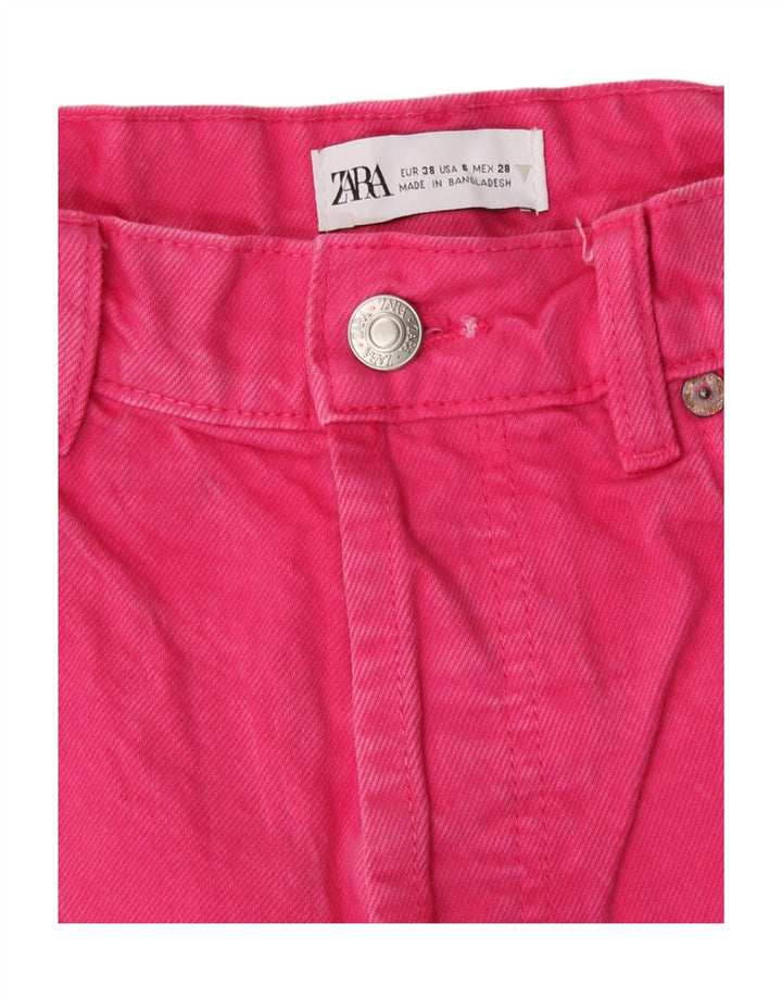 Zara Dame Straight Jeans EU 38 Small W28 L29 Pink