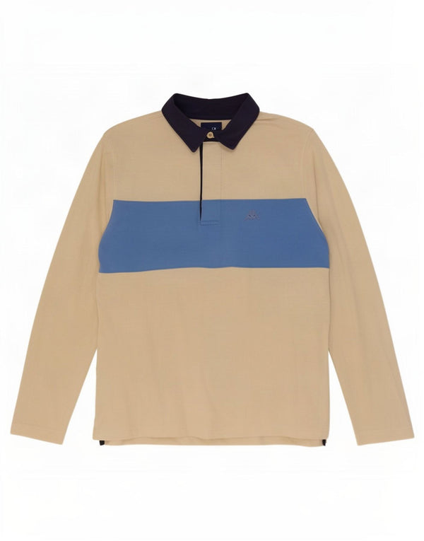 Kappa Langærmet Rugby Polo Shirt Lille Beige Colourblock Bomuld