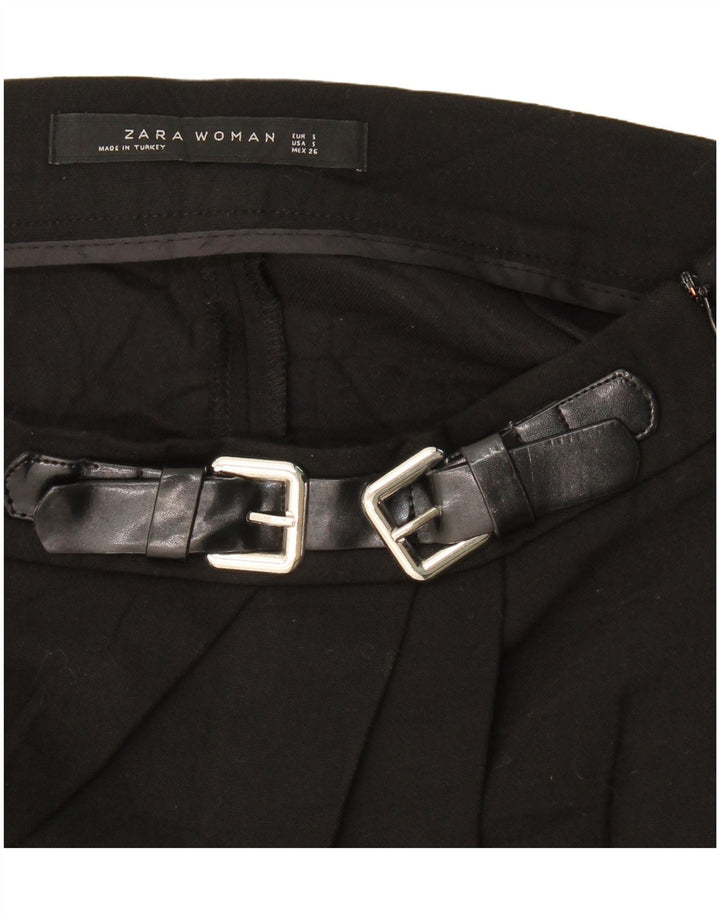 Zara Womens Asymmetrisk Wrap Nederdel Small W27 Black