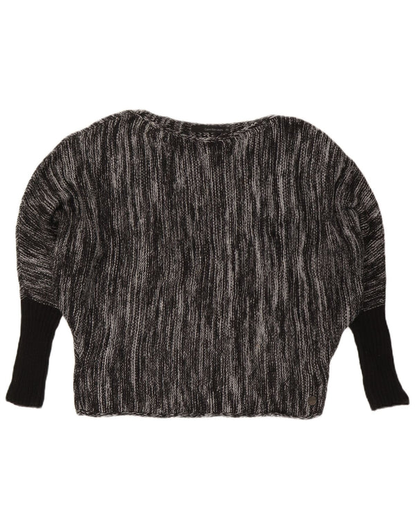 CALVIN KLEIN JEANS Dame Boat Neck sweater UK 6 XS Grå Flecked