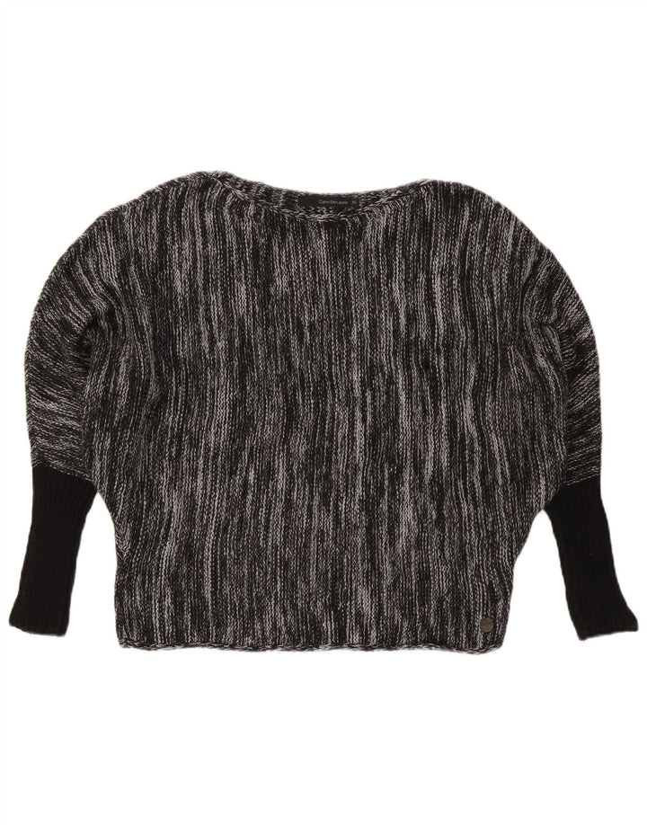 CALVIN KLEIN JEANS Dame Boat Neck sweater UK 6 XS Grå Flecked