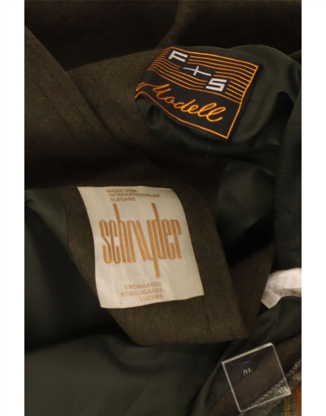 Vintage hættejakke til kvinder EU 40 Medium Khaki Wool