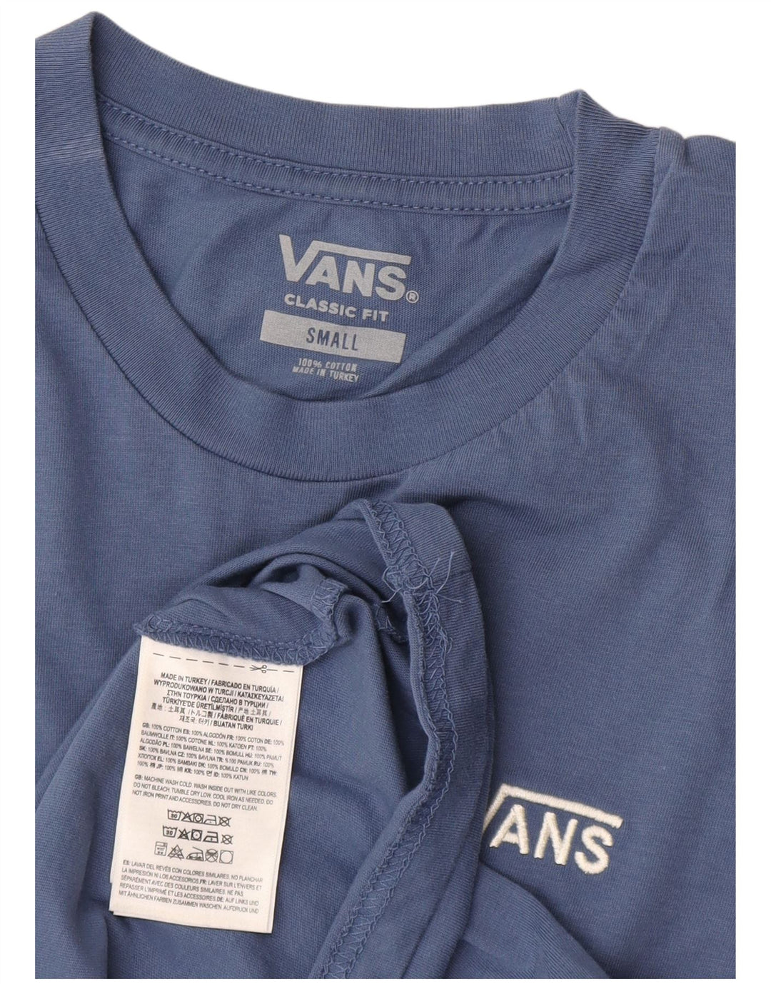 Vans Herre Classic Fit T-Shirt Top Lille Blå Bomuld