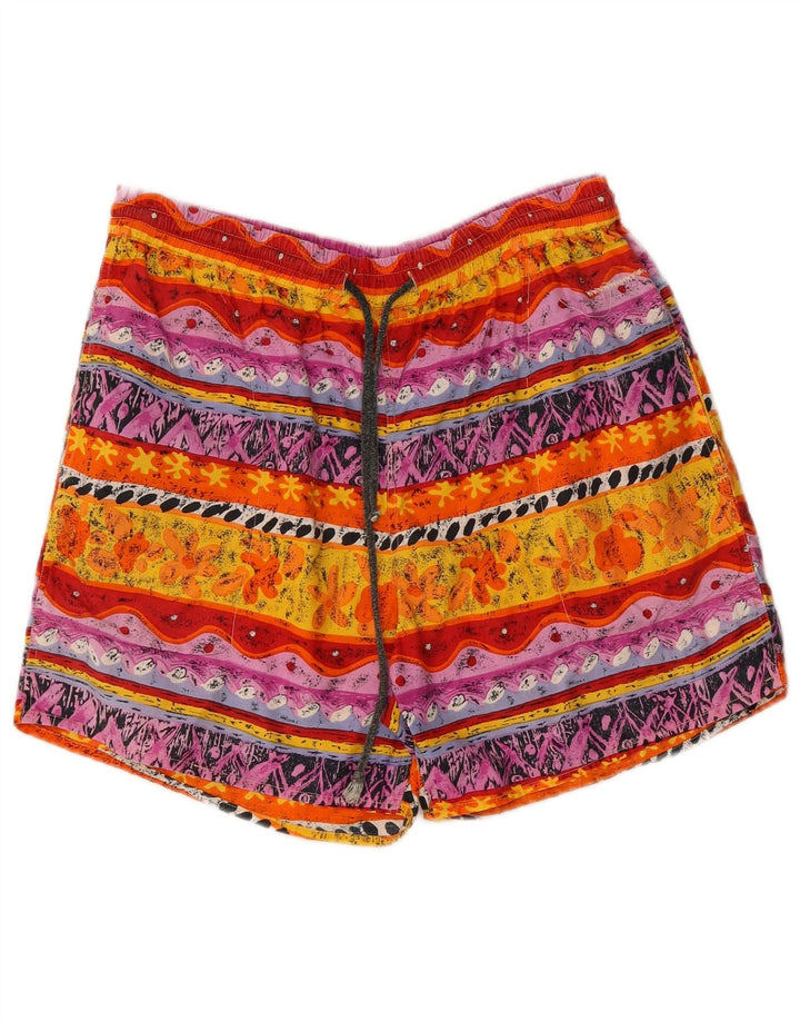 SANTOSTEFANO Mens Abstract Pattern Swimming Shorts Large Multicoloured