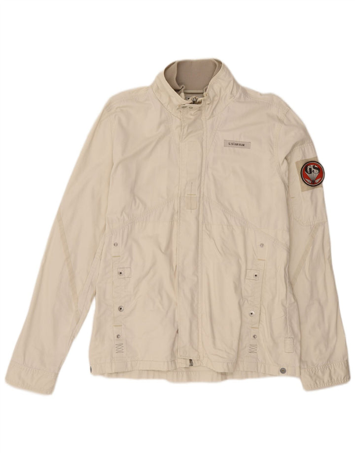 G-Star Bomber Jacket UK 42 XL Off White Bomuld