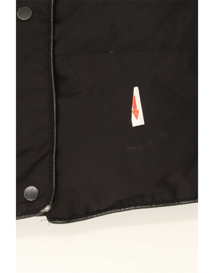 Zara Dame Hætte Polstret Frakke UK 14 Large Black