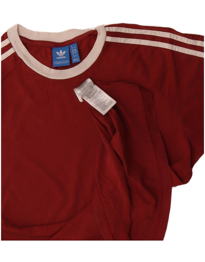 Adidas Herre T-Shirt Top Stor Bourgogne Bomuld