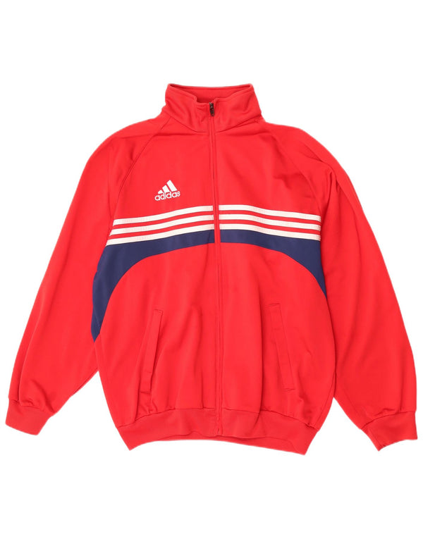 Adidas Træningsdragt til mænd Topjakke UK 40/42 Medium Rød Colourblock Polyester