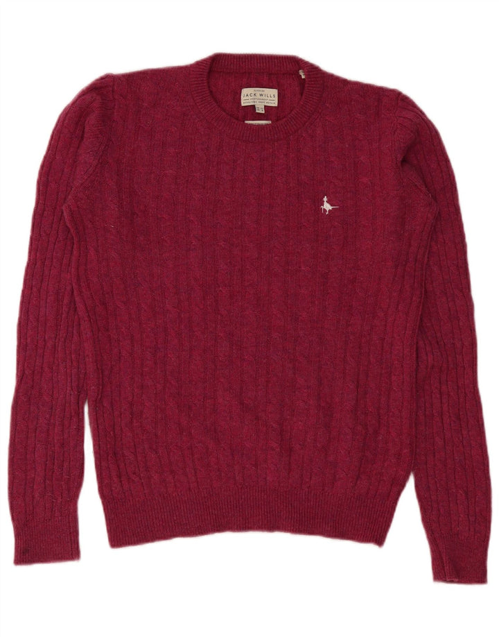 Jack Wills Dame Jumper Sweater UK 12 Medium Burgundy