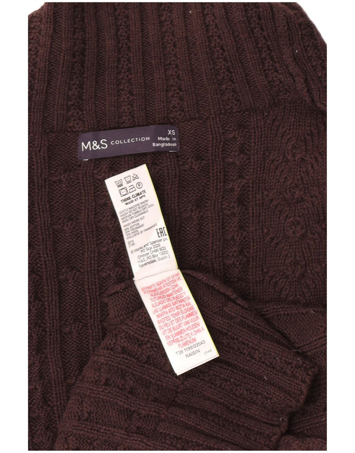 Marks & Spencer Dame Oversized Turtle Neck sweater UK 6 XS Brun