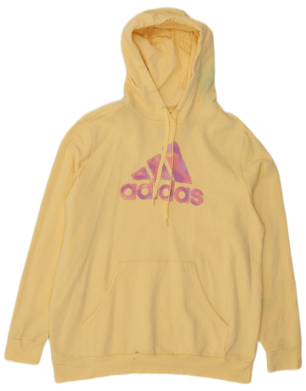 Adidas grafisk hættetrøje til damer UK 20/22 XL gul bomuld