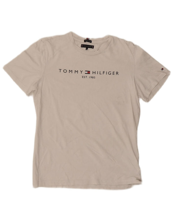 TOMMY HILFIGER Grafisk T-shirt drenge top 15-16 år hvid bomuld