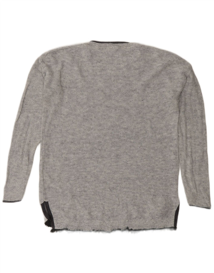 White Stuff Womens Longline Boat Neck Jumper Sweater UK 10 Small Grey