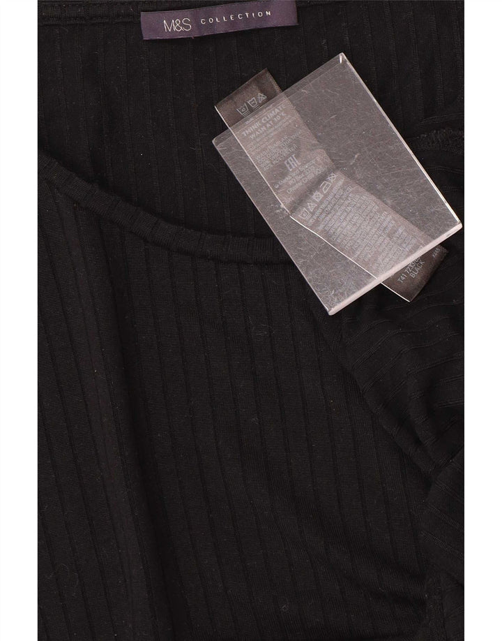 Marks & Spencer T-shirt top til kvinder UK 18 XL Sort viskose