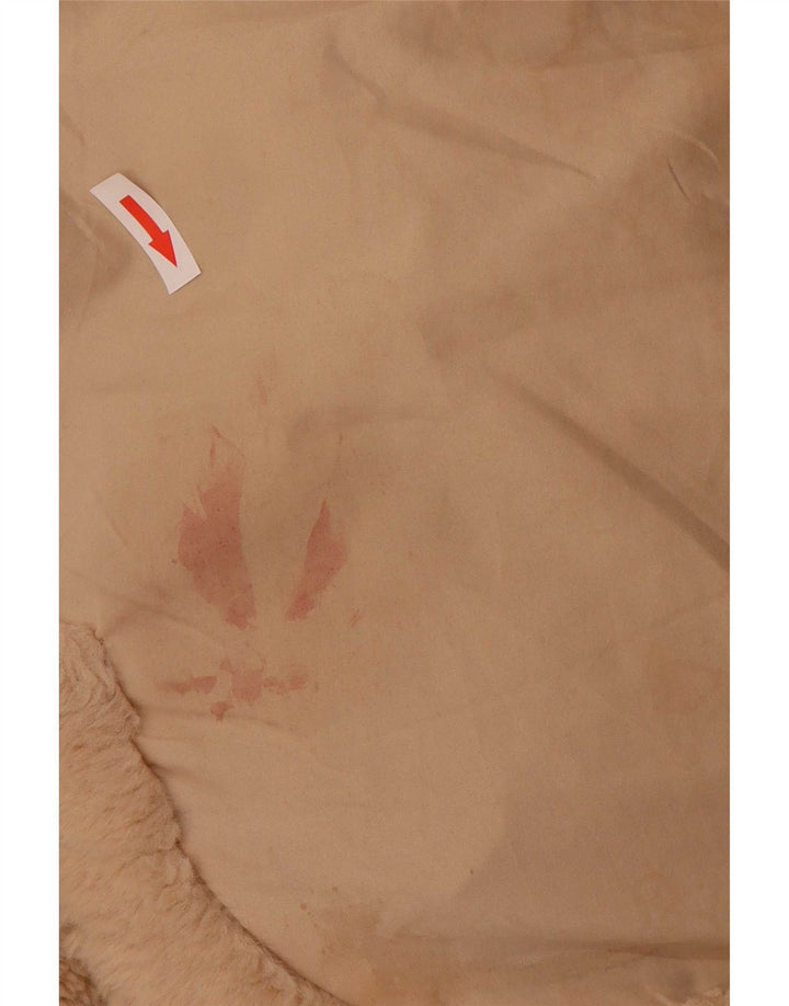 Zara Teddy Bear Bomberjakke med hætte UK 14 Medium Beige Polyester