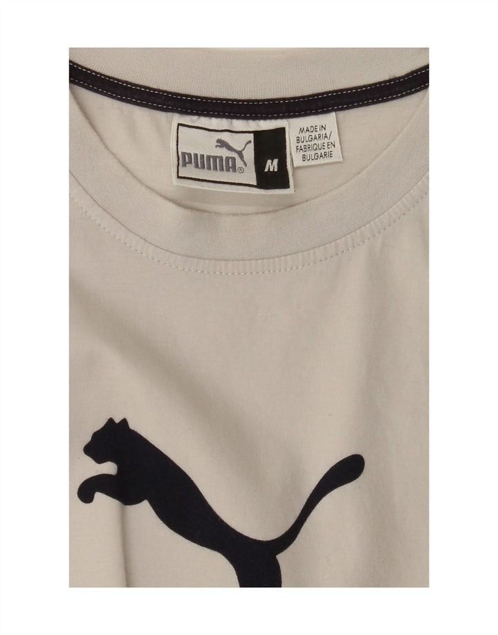 PUMA Womens Graphic Vest Top UK 14 Medium White Vintage Puma and Second-Hand Puma from Messina Hembry 