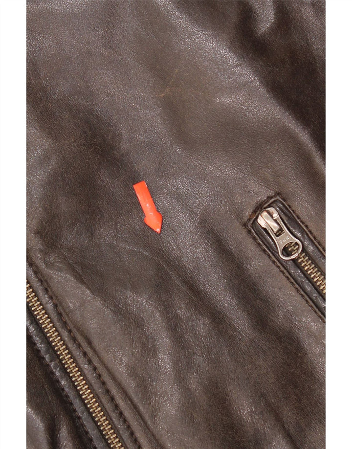 On Spirit Herre Bomber Læderjakke IT 48 Medium Brun Læder