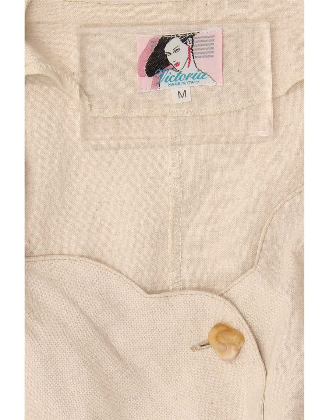 Vintage dameskjortekjole UK 14 Medium Beige