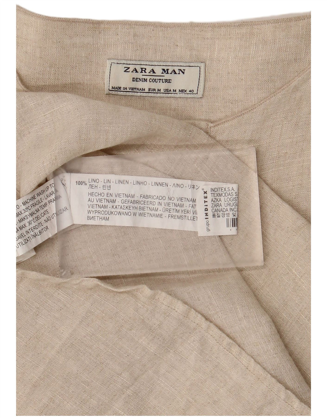 Zara Herre Pullover Shirt Medium Beige Linned