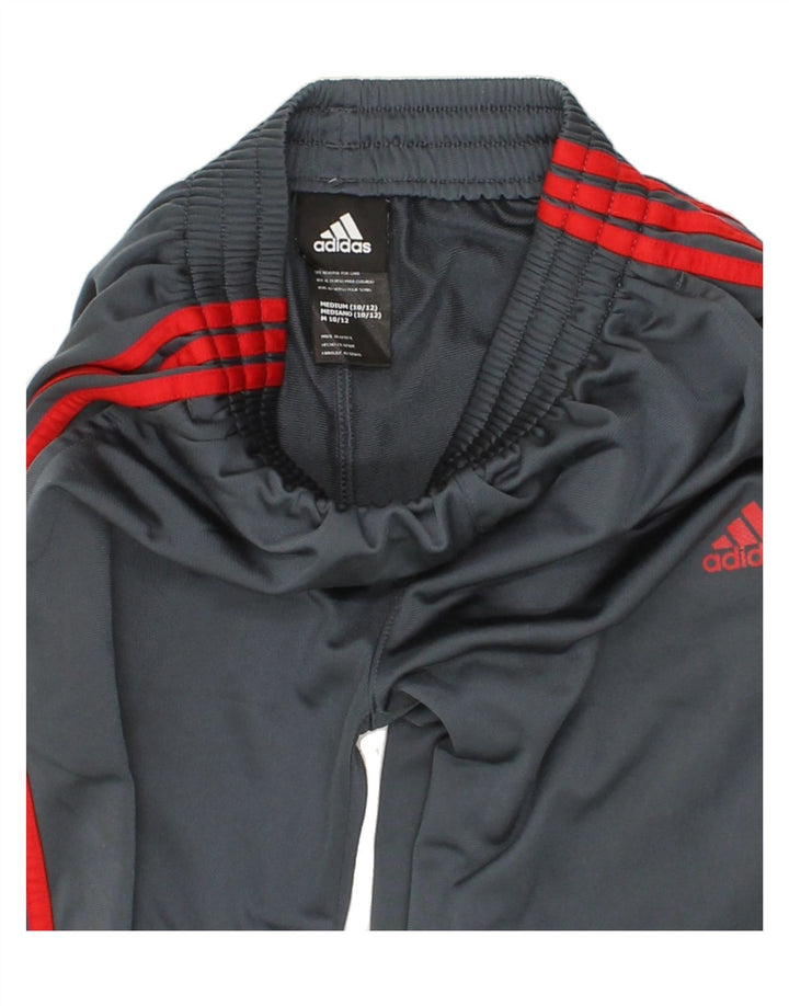 ADIDAS Boys Tracksuit Trousers 10-11 Years Grey Colourblock Polyester Vintage Adidas and Second-Hand Adidas from Messina Hembry 