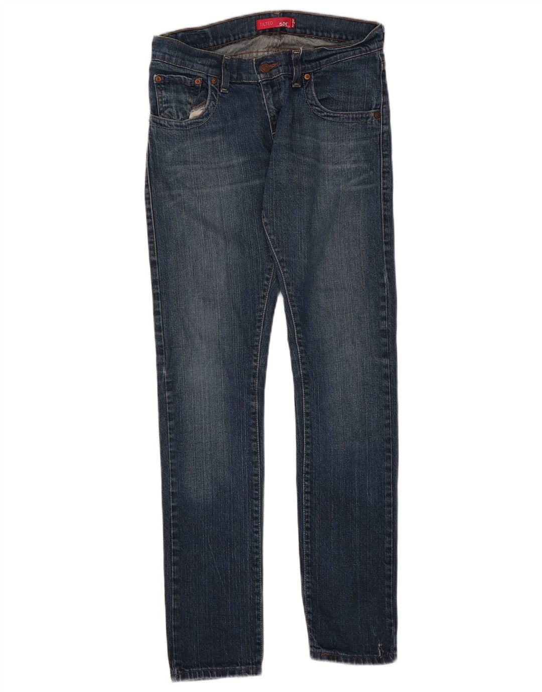 Levi's Dame 504 Vippede Slim Jeans US 5 Medium W30 L32 Blå Bomuld