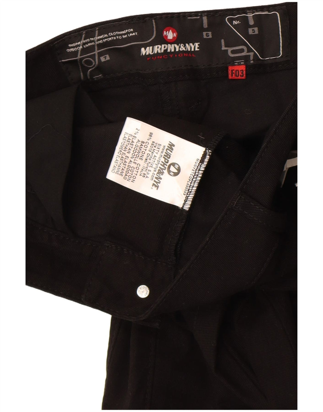 Murphy & Nye Dame Slim Casual Bukser W33 L33 Sort Bomuld