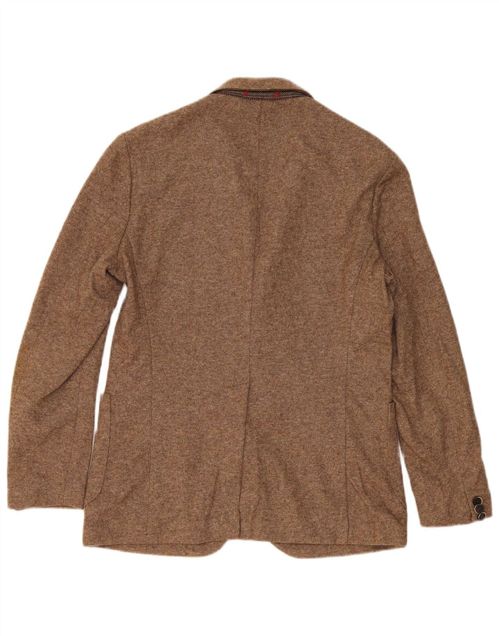 Fradi Herre 2-knaps blazerjakke IT 46 Small Beige Flecked Uld