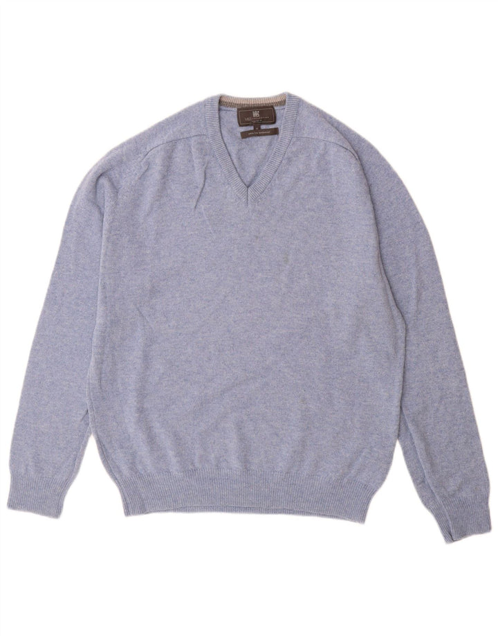 Marks & Spencer Herre Regular Fit V-hals sweater mellemblå