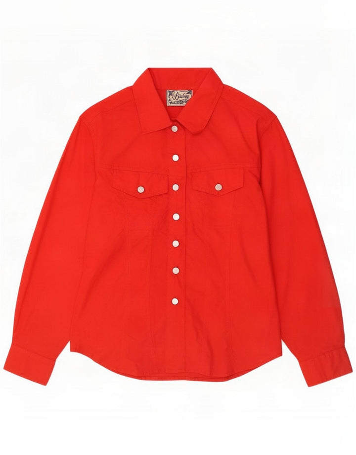 Vintage Dameskjorte UK 12 Medium Rød Bomuld