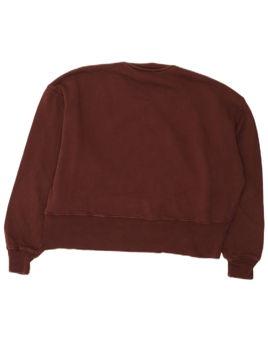 Zara Dame Oversized Sweatshirt Jumper UK 10 Small Bourgogne bomuld