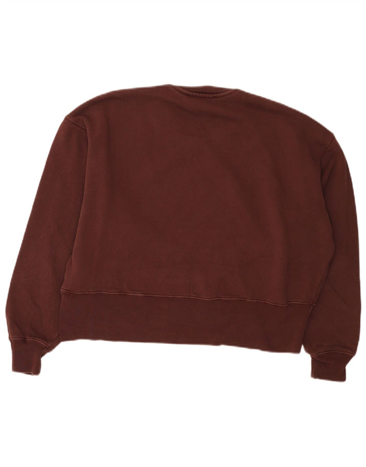 Zara Dame Oversized Sweatshirt Jumper UK 10 Small Bourgogne bomuld