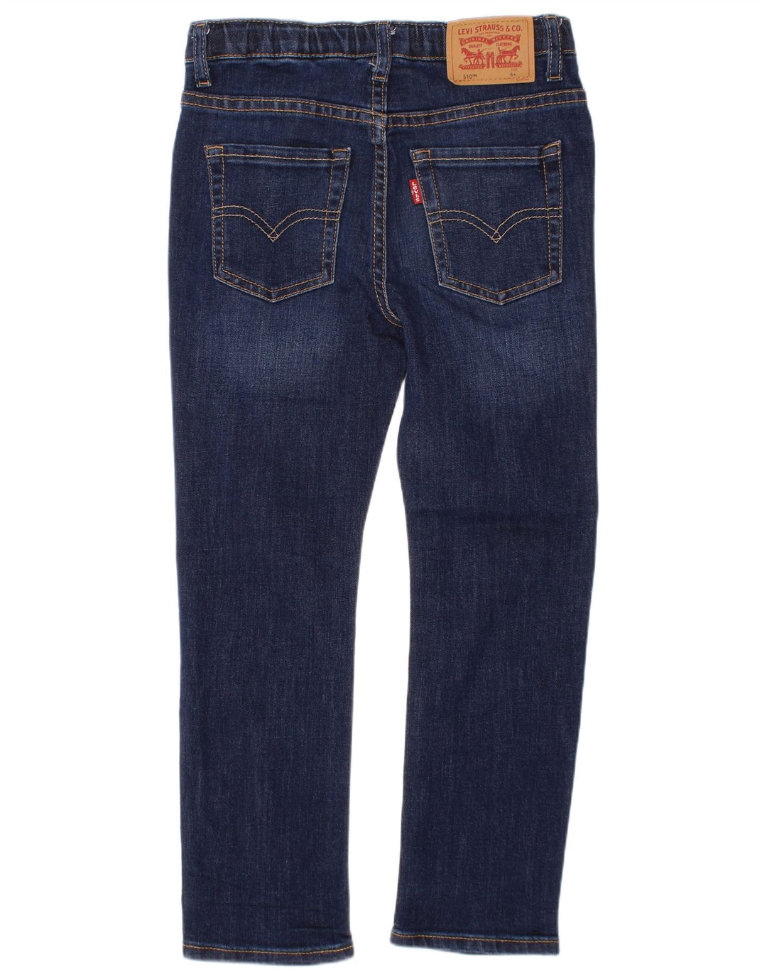 LEVI'S Boys 510 Skinny Jeans 5-6 år W24 L20 Marineblå Bomuld